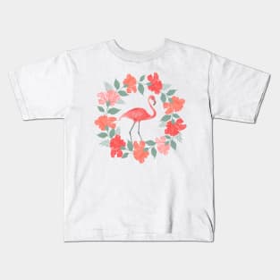 Floral flamingo Kids T-Shirt